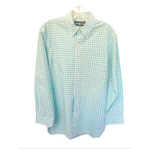 Ralph Lauren Men Blue Gingham  button-up shirt Sz M